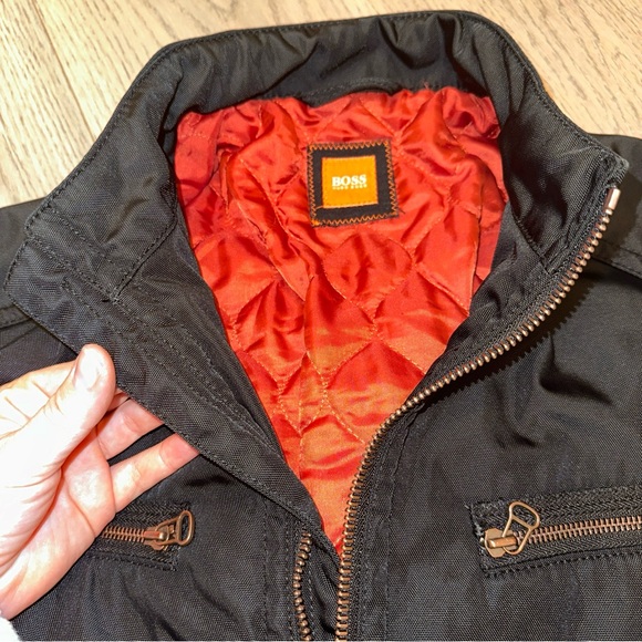 Hugo Boss Black Moto Bomber Jacket Orange Lable Mens SZ Small Full Zip - Picture 2 of 16